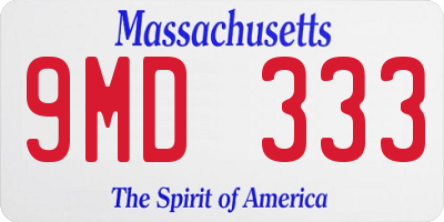 MA license plate 9MD333