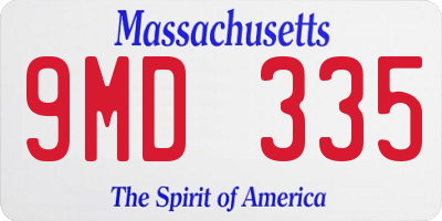 MA license plate 9MD335