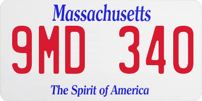 MA license plate 9MD340