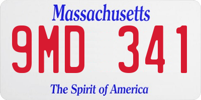 MA license plate 9MD341