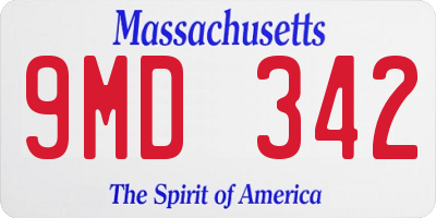 MA license plate 9MD342