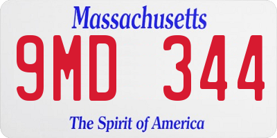 MA license plate 9MD344