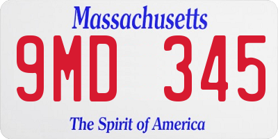 MA license plate 9MD345