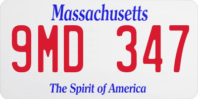 MA license plate 9MD347