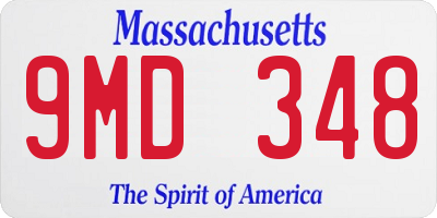 MA license plate 9MD348