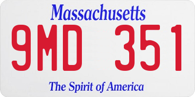 MA license plate 9MD351