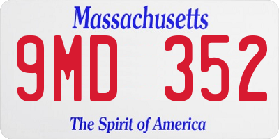 MA license plate 9MD352