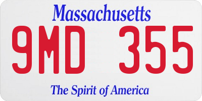 MA license plate 9MD355