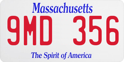 MA license plate 9MD356