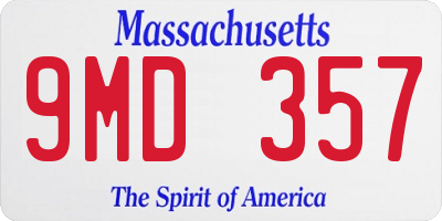 MA license plate 9MD357