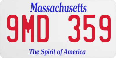 MA license plate 9MD359