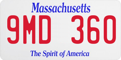 MA license plate 9MD360