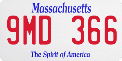 MA license plate 9MD366