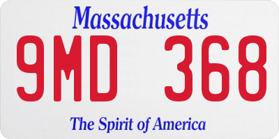 MA license plate 9MD368