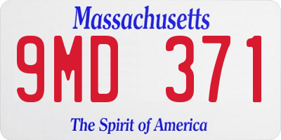 MA license plate 9MD371
