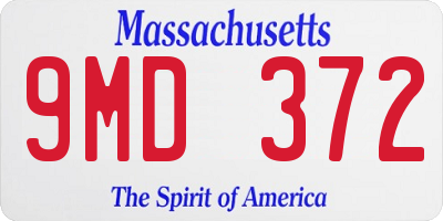 MA license plate 9MD372