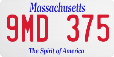MA license plate 9MD375