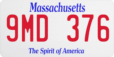 MA license plate 9MD376