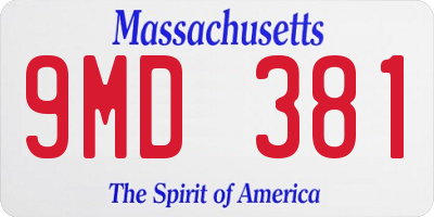 MA license plate 9MD381