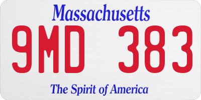MA license plate 9MD383