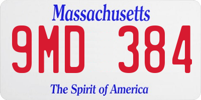 MA license plate 9MD384
