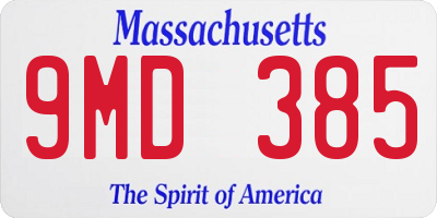 MA license plate 9MD385