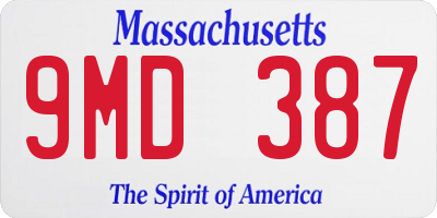 MA license plate 9MD387