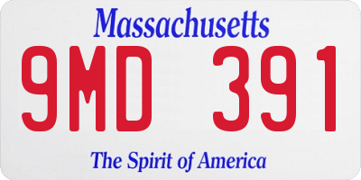 MA license plate 9MD391