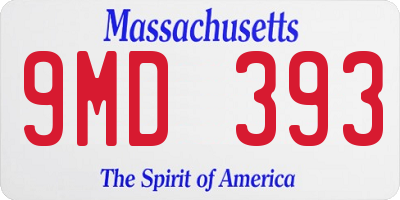 MA license plate 9MD393