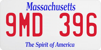 MA license plate 9MD396