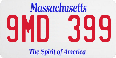 MA license plate 9MD399