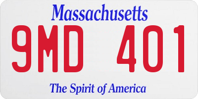 MA license plate 9MD401