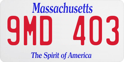 MA license plate 9MD403