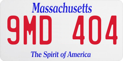 MA license plate 9MD404