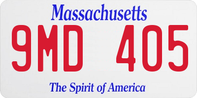 MA license plate 9MD405