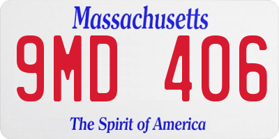MA license plate 9MD406