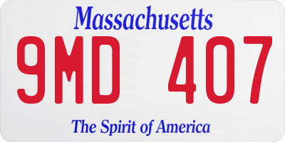 MA license plate 9MD407