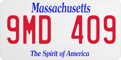 MA license plate 9MD409