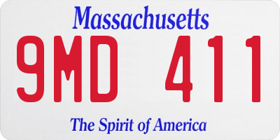 MA license plate 9MD411