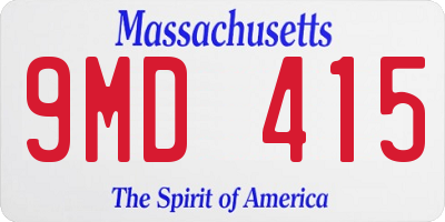 MA license plate 9MD415