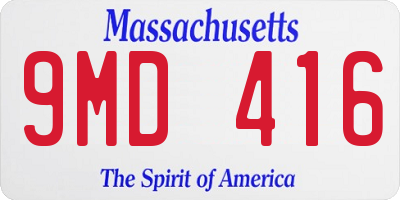MA license plate 9MD416
