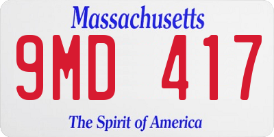 MA license plate 9MD417