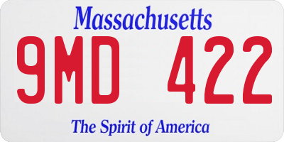 MA license plate 9MD422