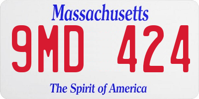 MA license plate 9MD424