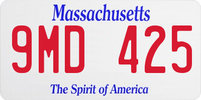 MA license plate 9MD425