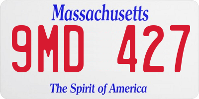 MA license plate 9MD427
