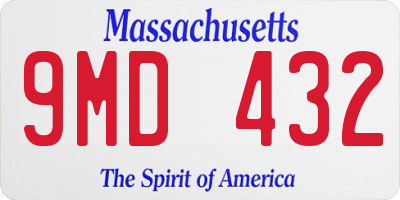 MA license plate 9MD432
