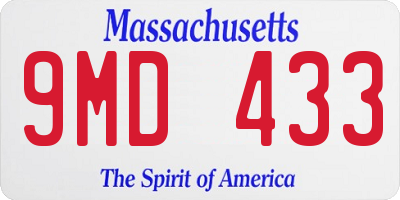 MA license plate 9MD433