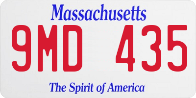 MA license plate 9MD435