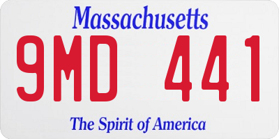 MA license plate 9MD441